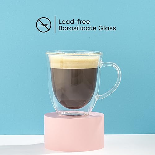 Vista 5 de JoyJolt Serene - Taza de café con aislamiento de doble pared (juego de 2) 13.5 onzas