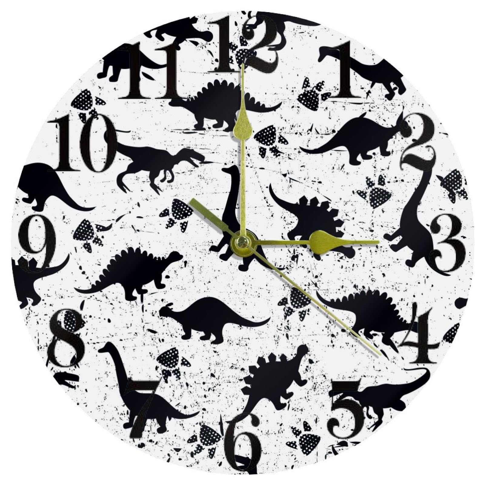Horloge murale dinosaure silencieuse pour décorer la chambre enfant ou la cuisine