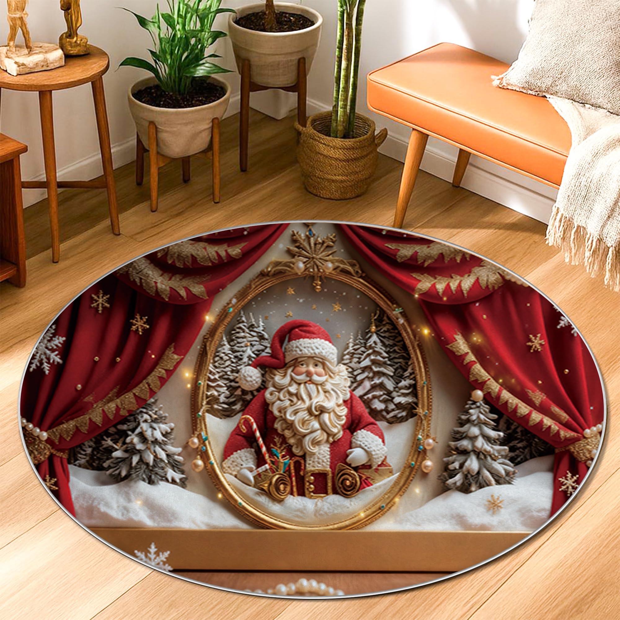 Décoration de porte de Noël et tapis haut de gamme 0,9 x 0,9 m
