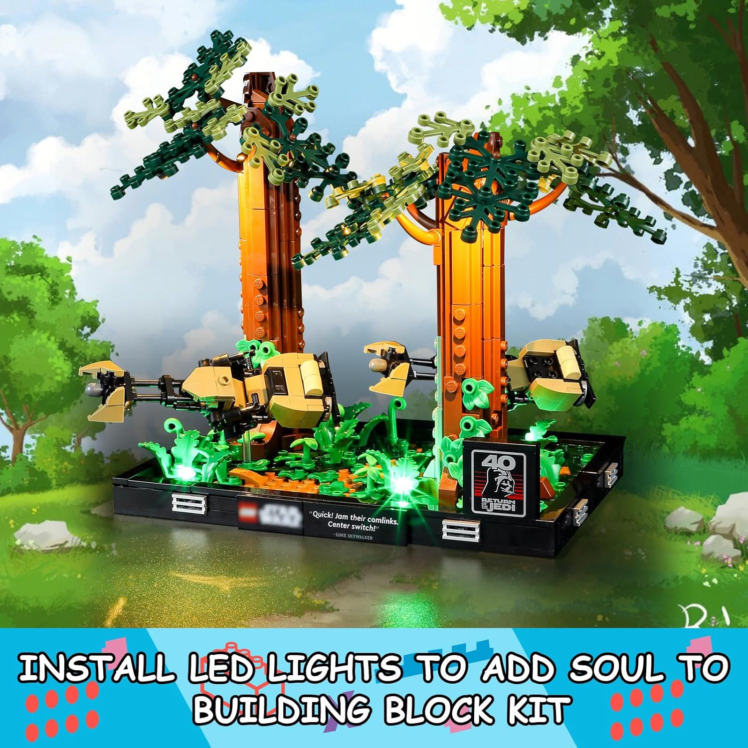 LED Light Kit for Lego 75353 Star Wars Endor Speeder Chase Diorama Set, Compatible with Lego 75353 Building Blocks Model(Not Include Blocks Set)
