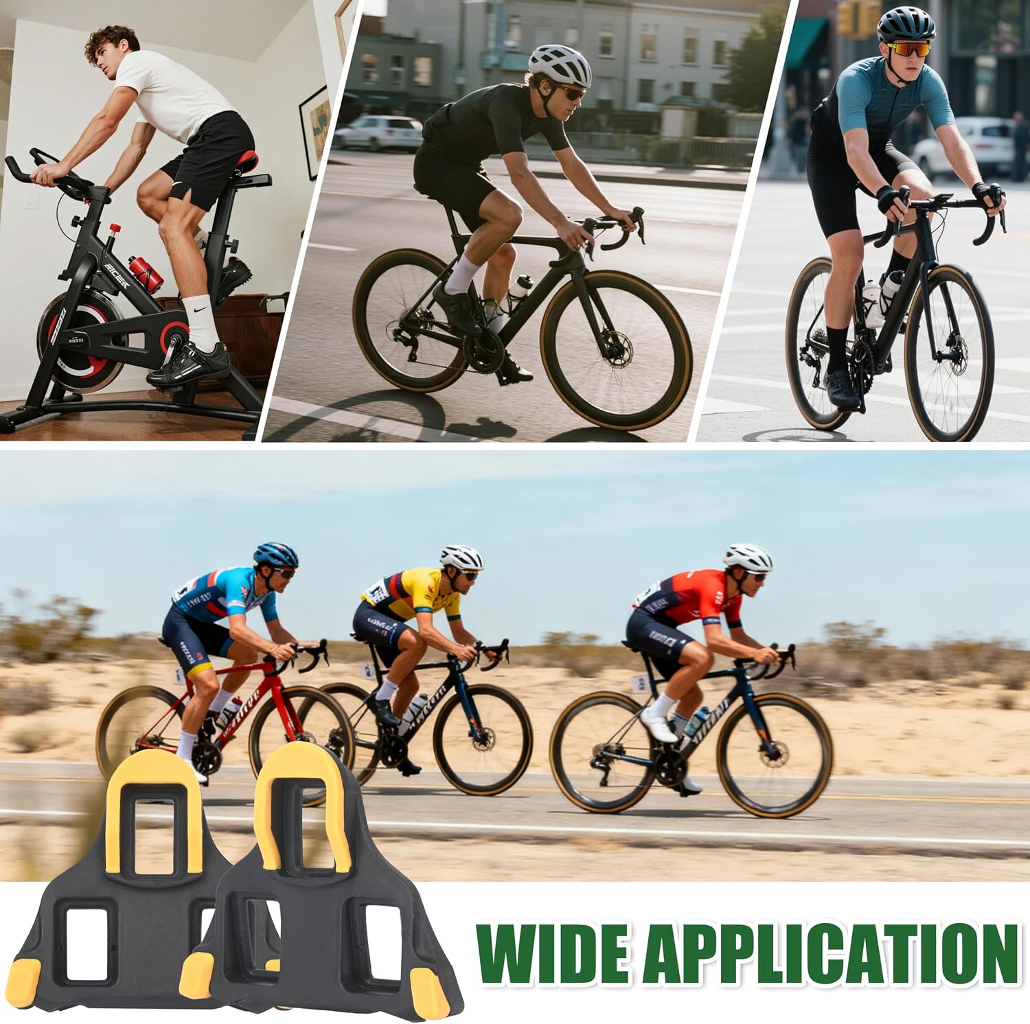 Road Bike Cleats Sets, Compatible with SPD Clipless Pedals | Easy click in and out, nylon TPU, for beginners, semi-professionals and professionals, indoor spin and long distance riding