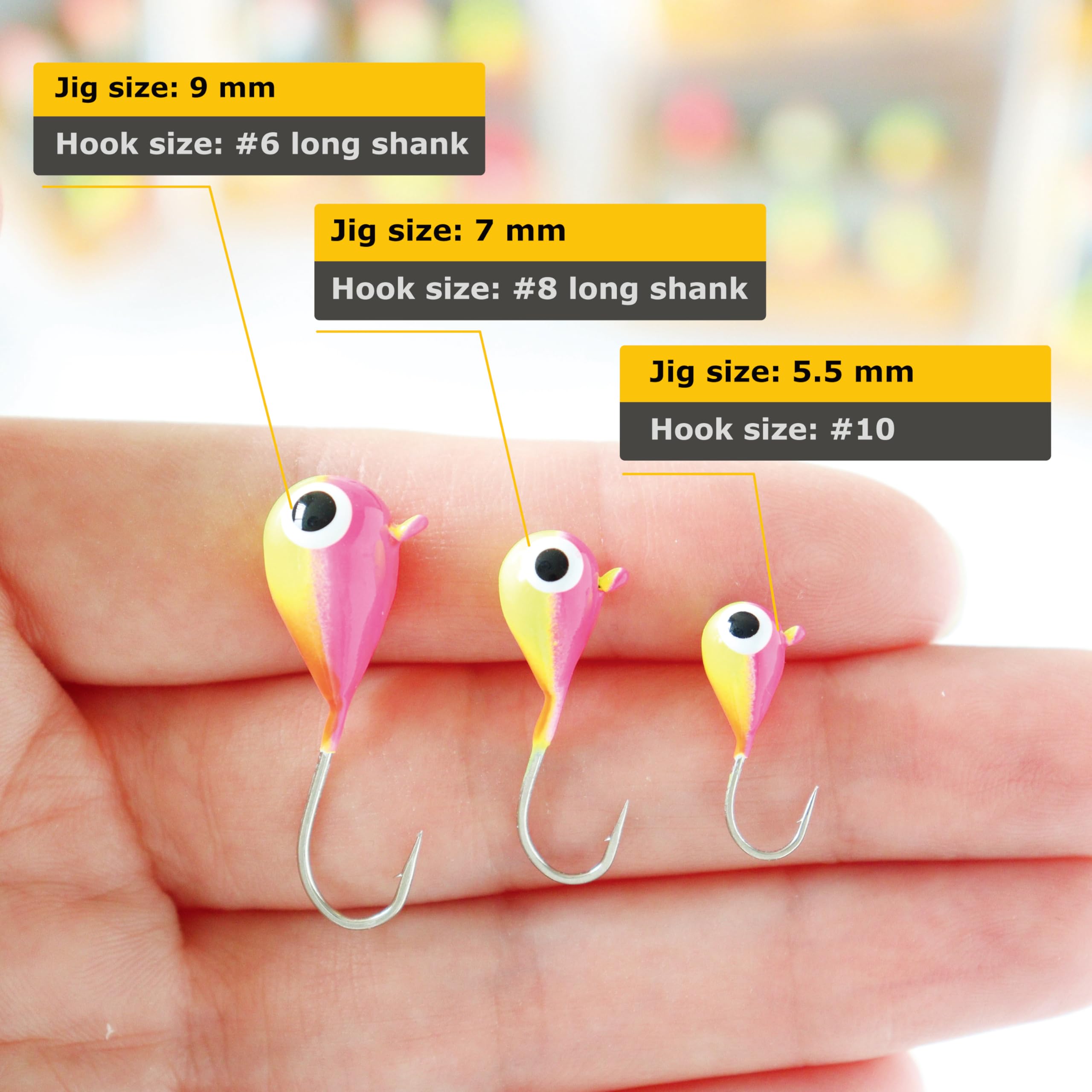 Tête de pêche en tungstène plombs gabarit