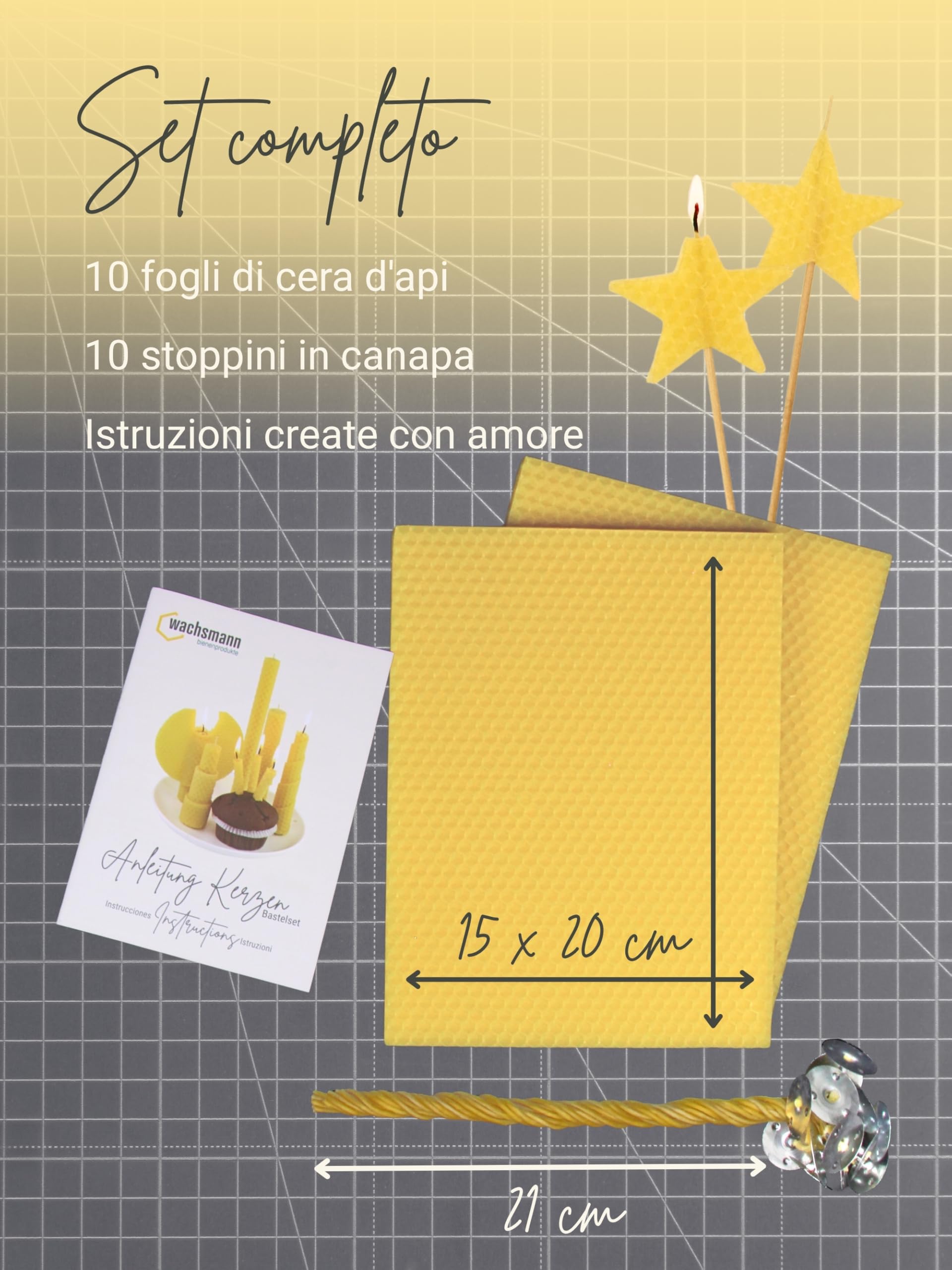IGUGI Kit per Fabbricazione Candele DIY,Kit per Candele,Kit Candele Fai da Te con Manuale,10