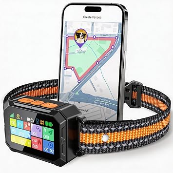 سياج Meowant GPS اللاسلكي للكلاب،تطبيق مجاني، سياج GPS مخصص 82-7000 قدم، صوت تنبيه/اهتزاز/تصحيح، نطاق تنبيه مبكر، طوق LCD مقاوم للماء، كلاب 10+ رطل، خارجي، بدون جهاز تحكم عن بعد