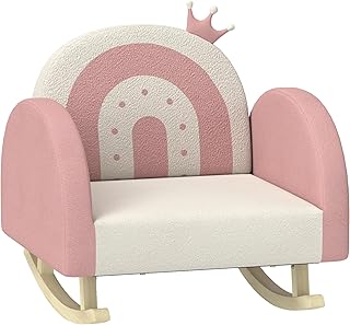 Qaba Kids Rocking Chair, Princess Crown Toddler Chair, Children's Armcha...