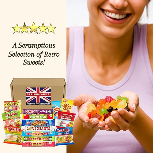 Miniatura 2 de British Retro Candy Caja de regalo  Surtido de dulces paquete de 14 Swizzels, Barrats, Haribo, paquete de fiesta de dulces, dulces para cualquier