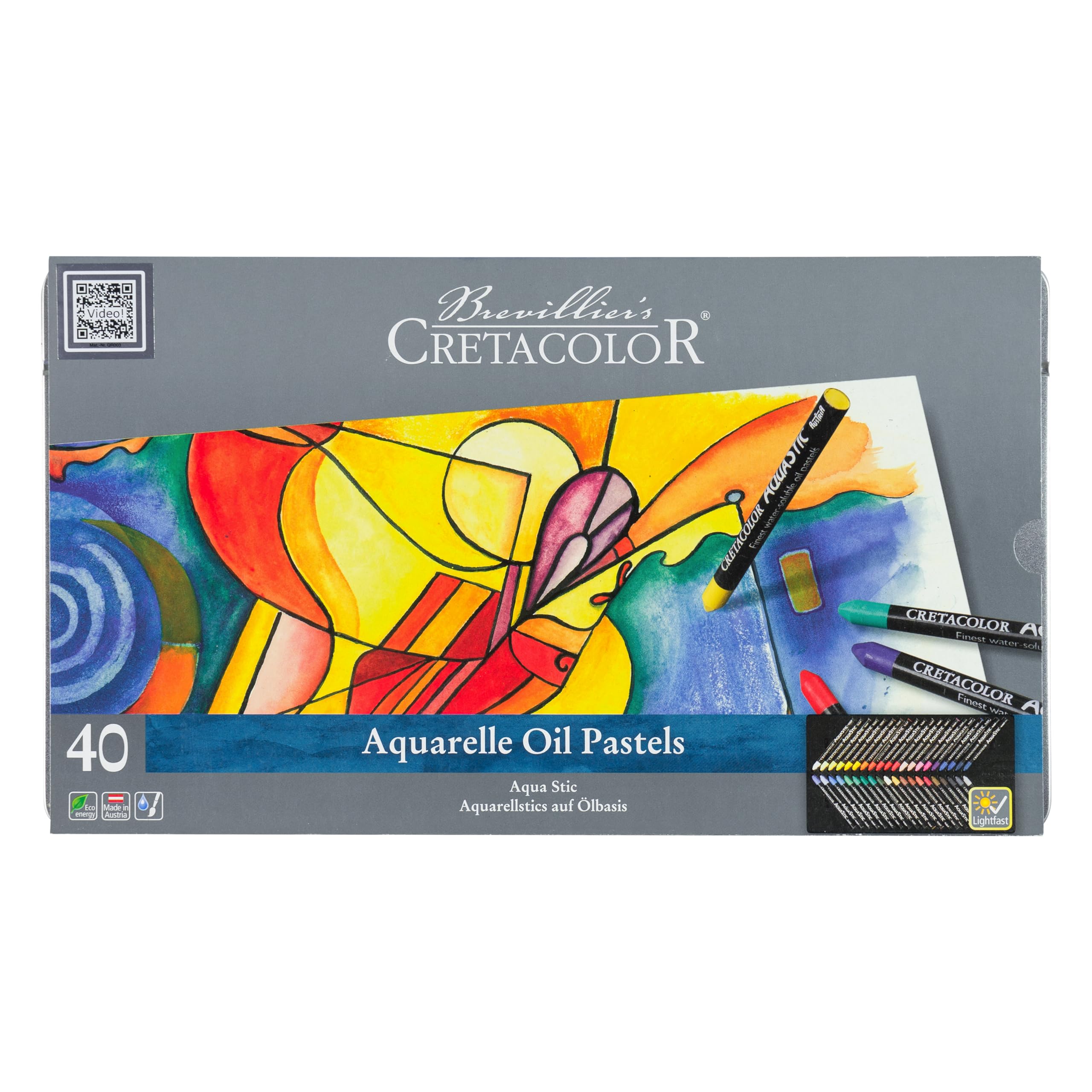 Cretacolor AquaStic zestaw pasteli olejowych, 40 kolorów, wiele