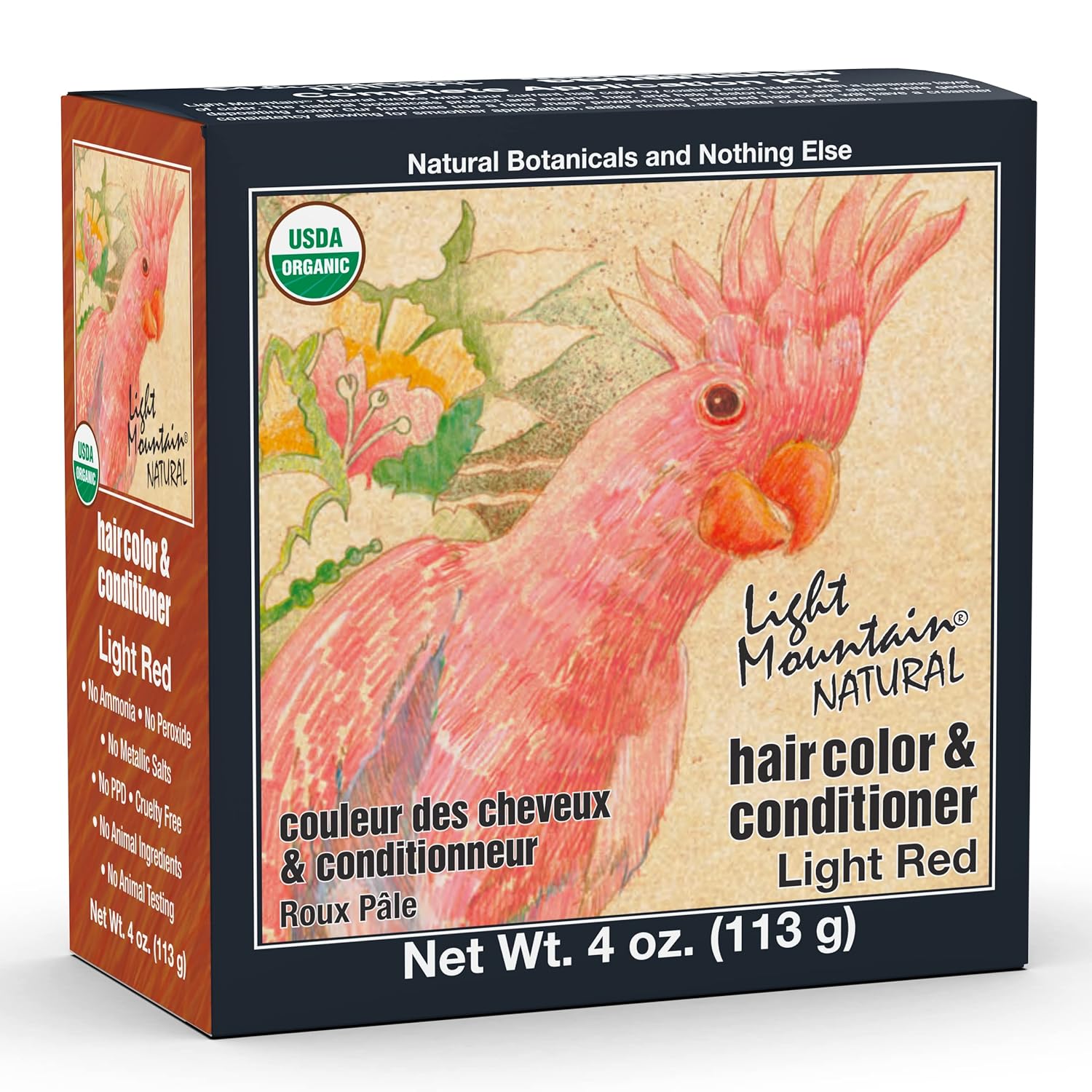 Light Mountain Tinte y Acondicionador para Cabello - Rojo Claro, 4 oz