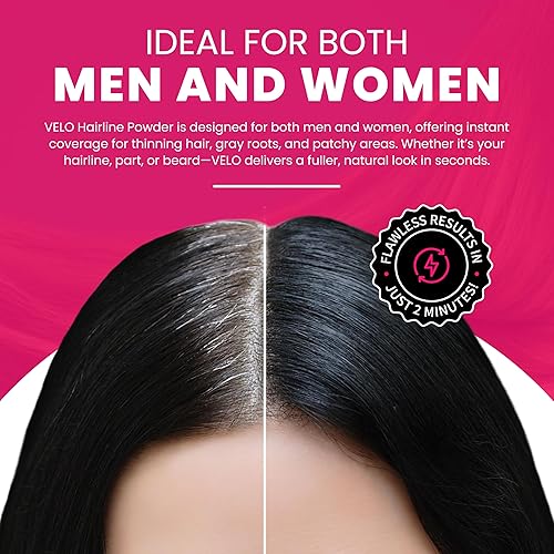 Miniatura 5 de VELO Polvo de línea capilar - Polvo de retoque de raíz de cabello Light Coffee para mujeres y hombres, cubre instantáneamente el cabello gris, el