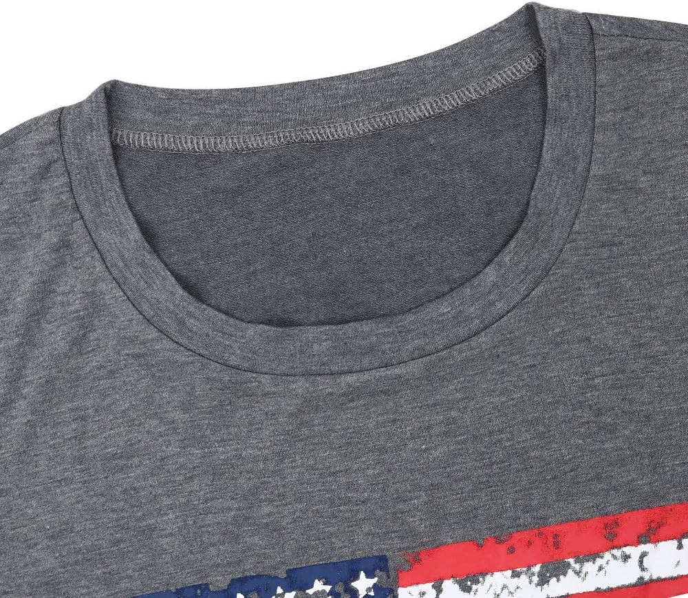 HRIUYI 4th of July Tank Tops for Women Sleeveless American Flag T-Shirts Tees Vest Blouse - Image 3