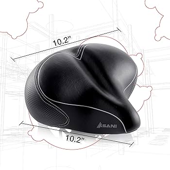 CDYWD Comfy Bike Seat For Men & Women, Thick & Soft Memory Foam Comfort Bicycle Seat, Comfortable Padded Bike Saddle For Mountain Bike, Beach Cruiser, MTB, Ebike, Exercise Bike