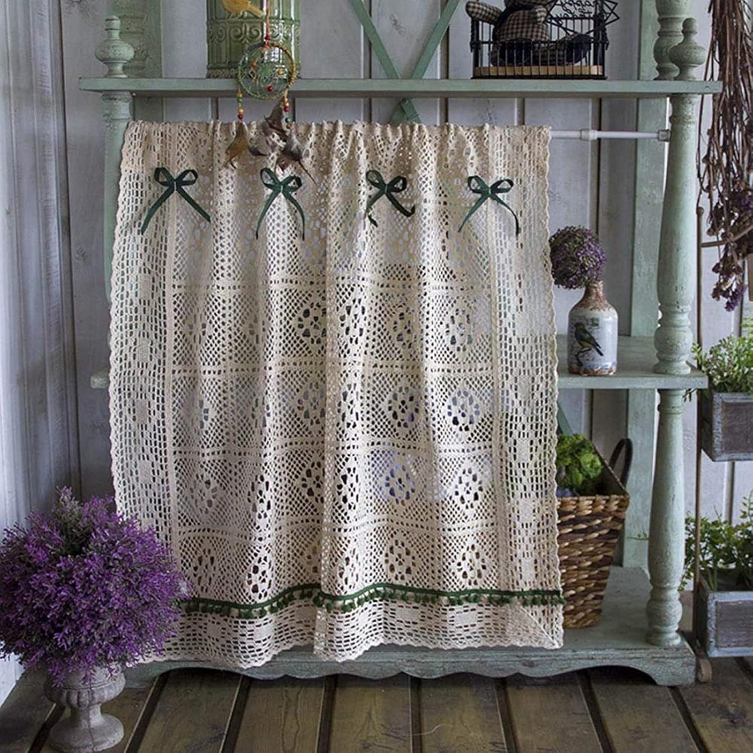 Short Curtains, Blackout Curtains, Curtain Short Kitchen Curtain EmbroideRood Half Curtain, Voile Cotton Net Short Curtain, Tier Curtains, Window Sheer Curtain, W97cm*H141cm Bath Curtain (W97cm*H141c