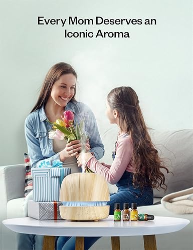 Miniatura 8 de Difusor de aceites esenciales y juego de 8 aceites esenciales 7 luces ambientales difusor de aromaterapia de 101fl oz con 3 temporizadores y 2