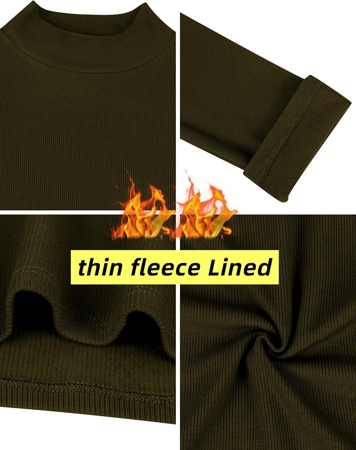 Laughido Women's Mock Neck Bodycon Dress 2025 Long Sleeve Ribbed Knit Basic T Shirt Short Dresses - Image 6