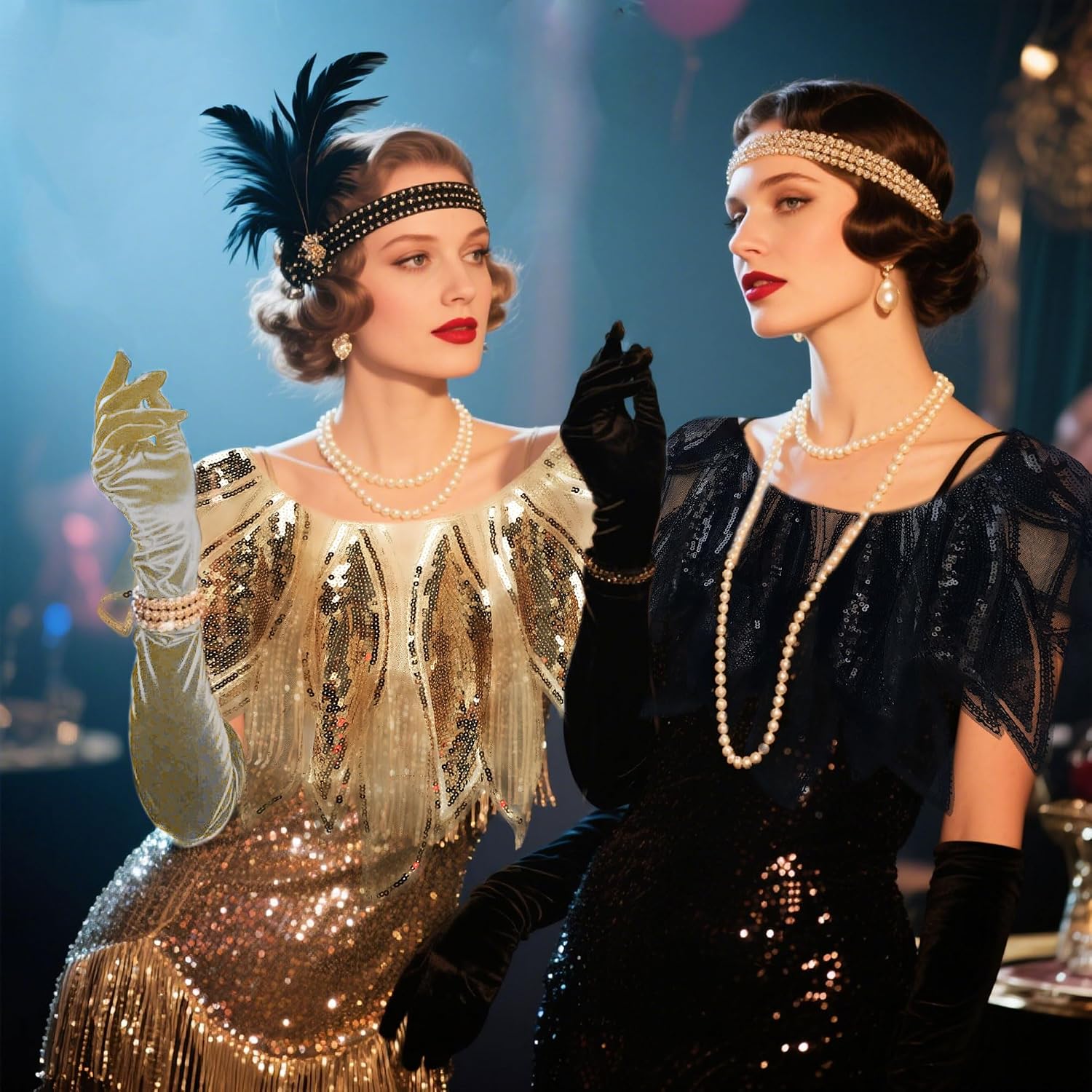 LaVenty Women's 1920s Sequin Beaded Flapper Cover Up Evening Wedding Party Bridal Gatsby Shawl