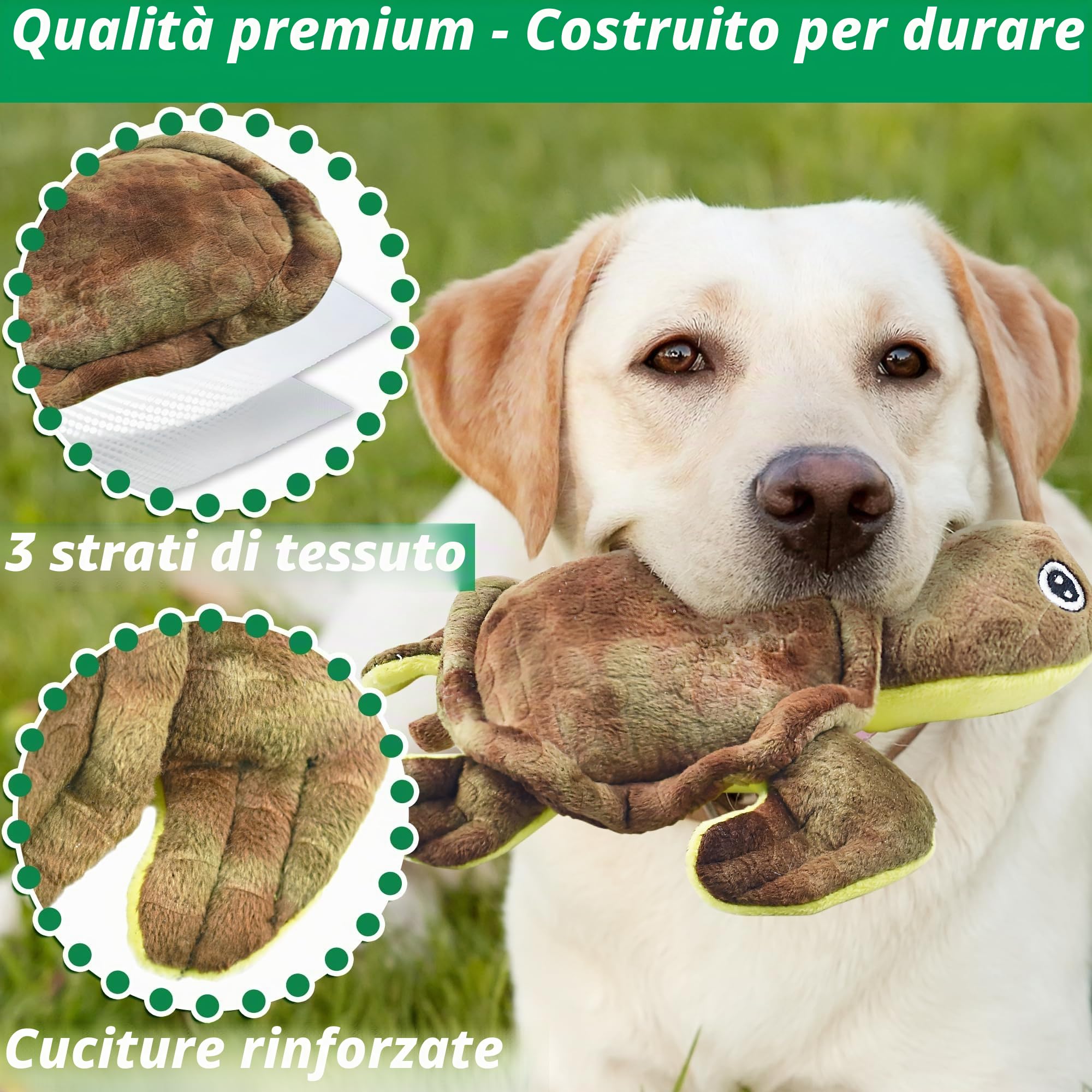 LECHONG Confezione da 5 giocattoli cigolanti per cani, Giocattoli per cani di peluche durevoli Serie Animali del Bosco, Pacchetto Giocattoli morbidi da masticare per cani di tutte le razze
