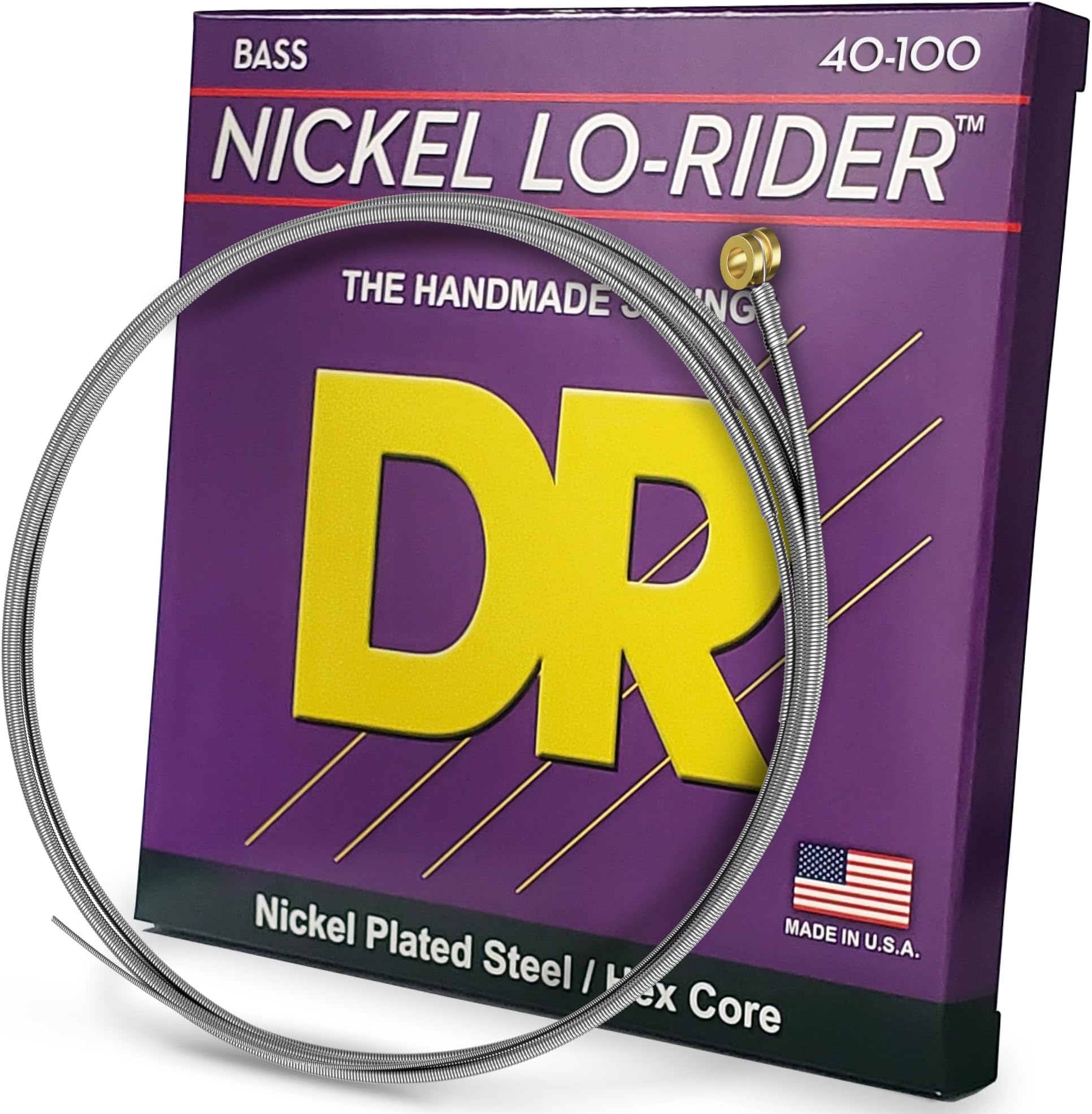 DR Strings NICKEL LO-RIDER™ - Nickel Plated Bass Strings: Light 40-100