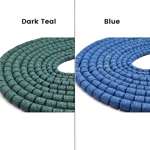 Miniatura 6 de Cuentas de lava  Difusor de aceite esencial de barril y tubo  Suministros de joyería difusora  0.315 in x 0.315 in, verde oliva