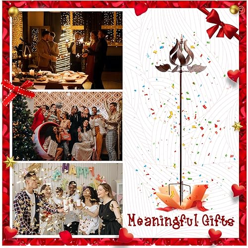 Miniatura 6 de Whirligigs - Molinillo de viento para jardín, esculturas cinéticas de viento de metal para exteriores, decoración para patio y jardín, molinillos de