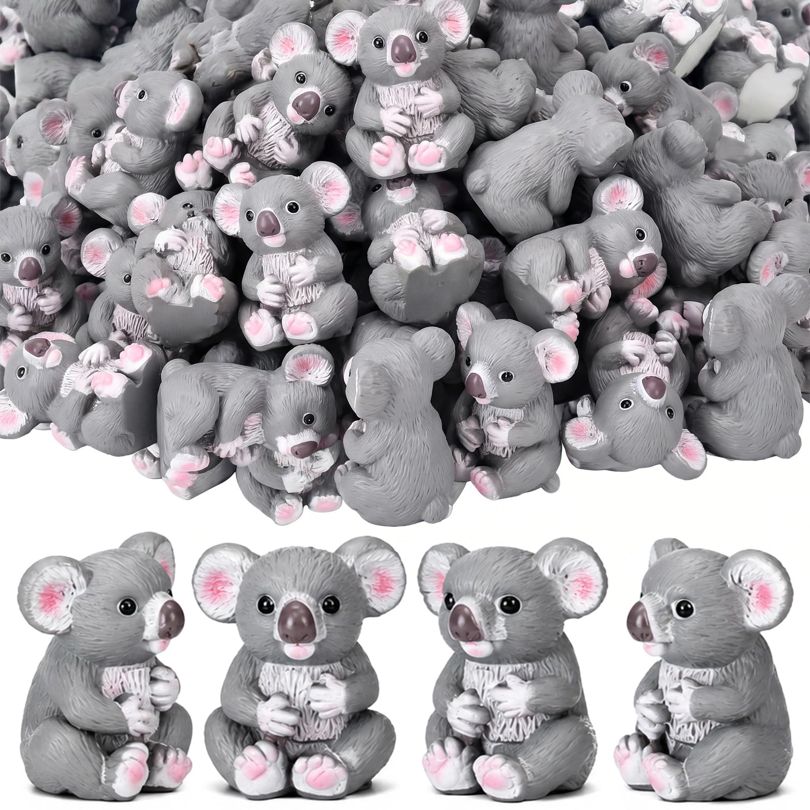 AceOrbit 50 Pcs Mini Koala Figurines Resin Animals Sculptures