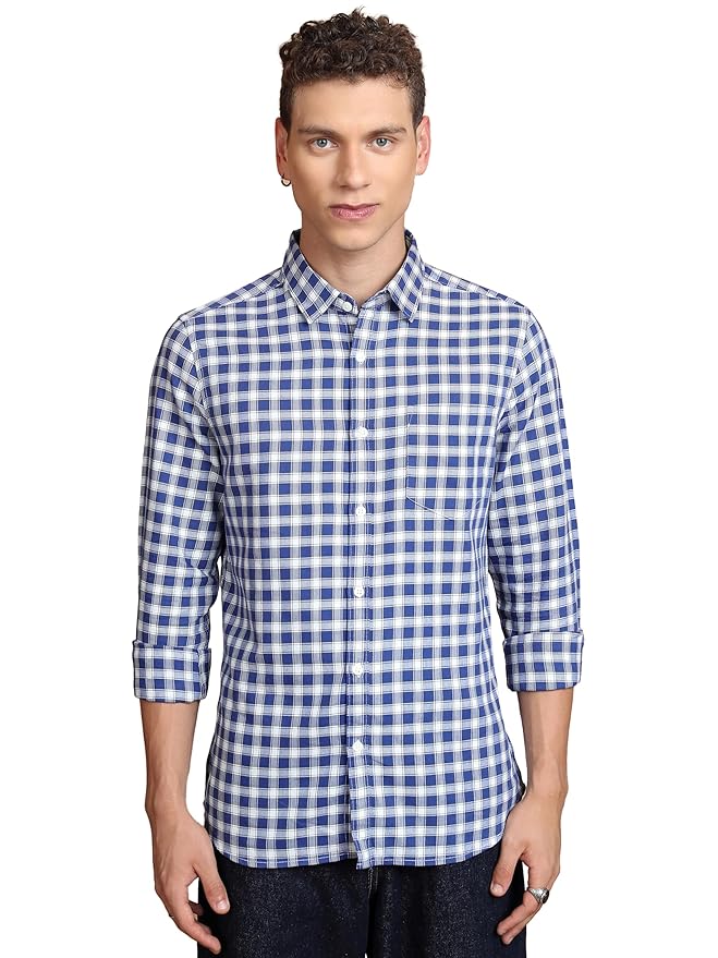 Ketch Men's Checkered Slim Fit Shirt