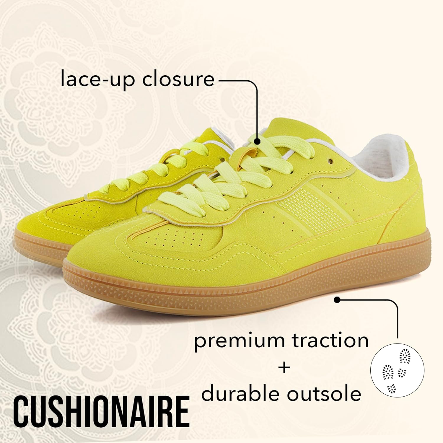 CUSHIONAIRE Bettina Women's Retro Sneaker with Cushioned Insole and Durable Gum Sole - Image 4