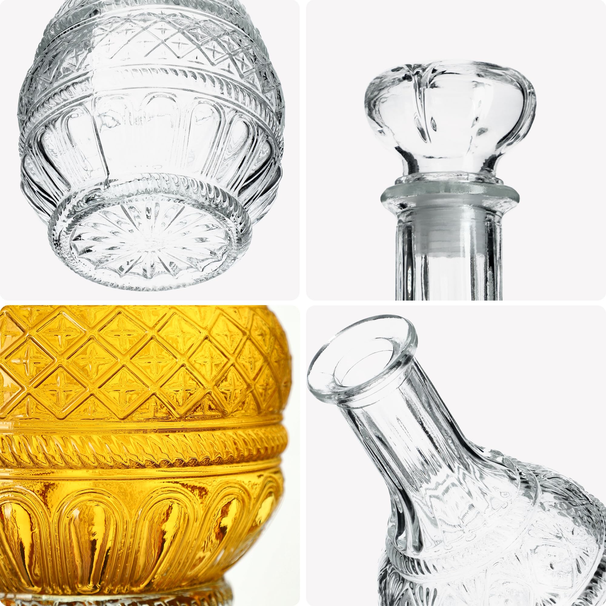 KADAX Lot de 6 Carafe à whisky élégante pour homme - Carafe à vin classique avec design unique - Bouteille de whisky comme cadeau (1 l,)