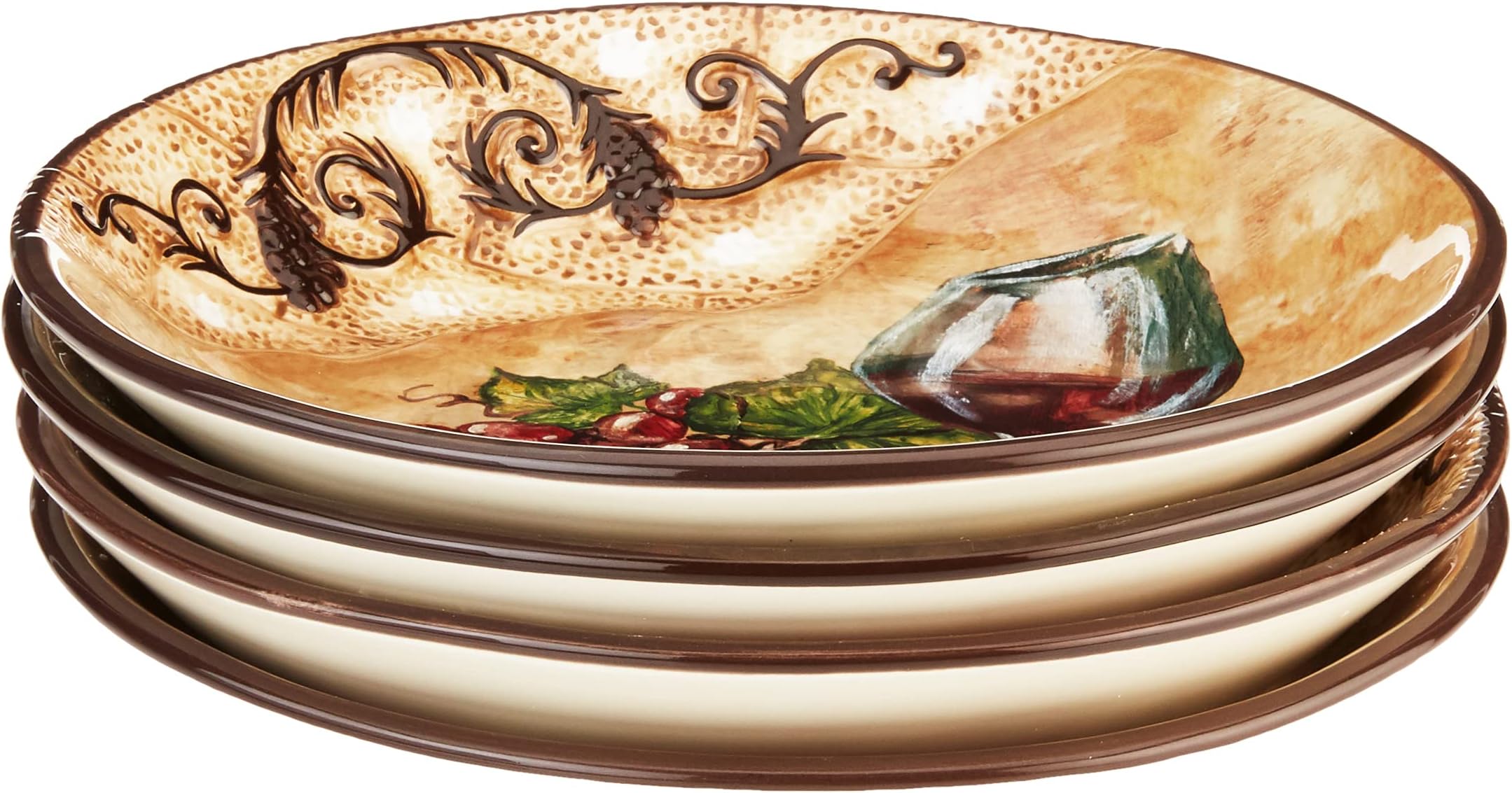 Tuscan View Soup/Pasta Bowl, 9.5-Inch, Set of 4