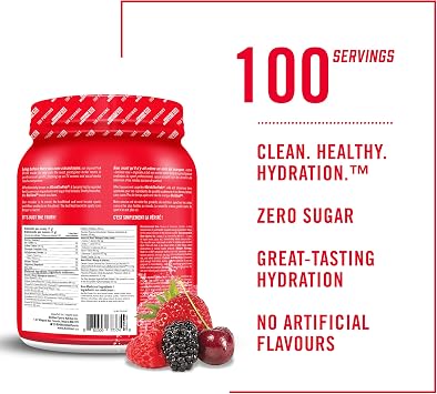 BioSteel Zero Sugar Hydration Mix, Great Tasting Hydration with 5 Essential Electrolytes, Mixed Berry, 100 Servings per Tub