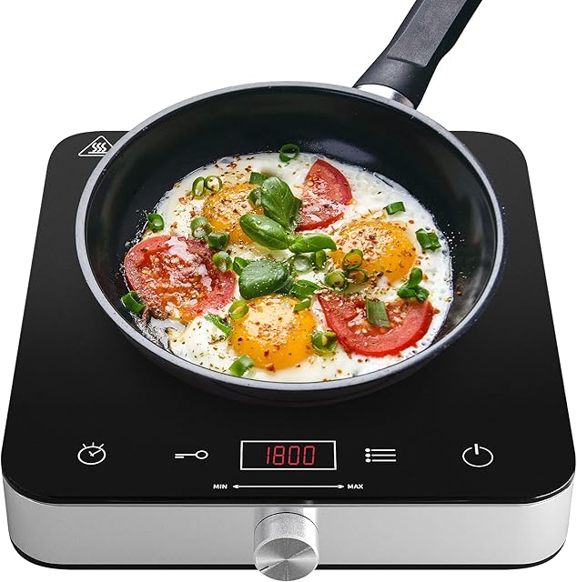 COOKTRON Portable Induction Hob, 2000w Induction Cooker With 10-Level Power and Temperature Control, Electric Induction Hot Plate With Child Lock, 4-Hour Timer