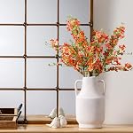 Mitt&Ditt Ceramic Flower Vase with Handles, 11 inch Tall Off-White Vase, Large Decorative Terracotta Vases, Farmhouse Rustic Pottery Vases for Home Decor, Living Room, Table