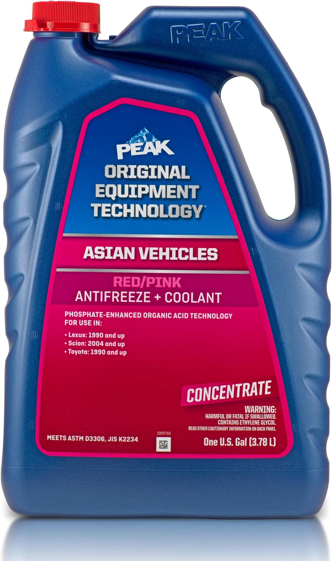 PEAK OET Red/Pink Concentrate Antifreeze/Coolant for Asian Vehicles