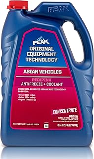 PEAK OET Extended Life Red/Pink Concentrate Antifreeze/Coolant for Asian Vehicles, 1 Gal.