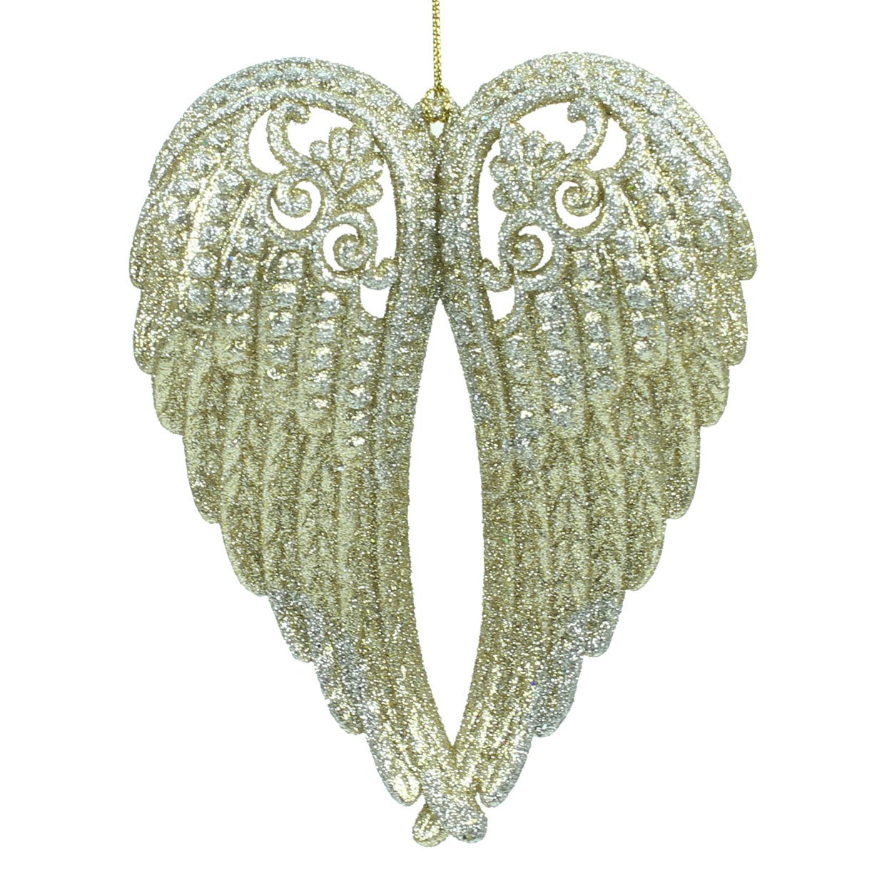 Gold & Silver Glittered Angel Wings by Gisela Graham