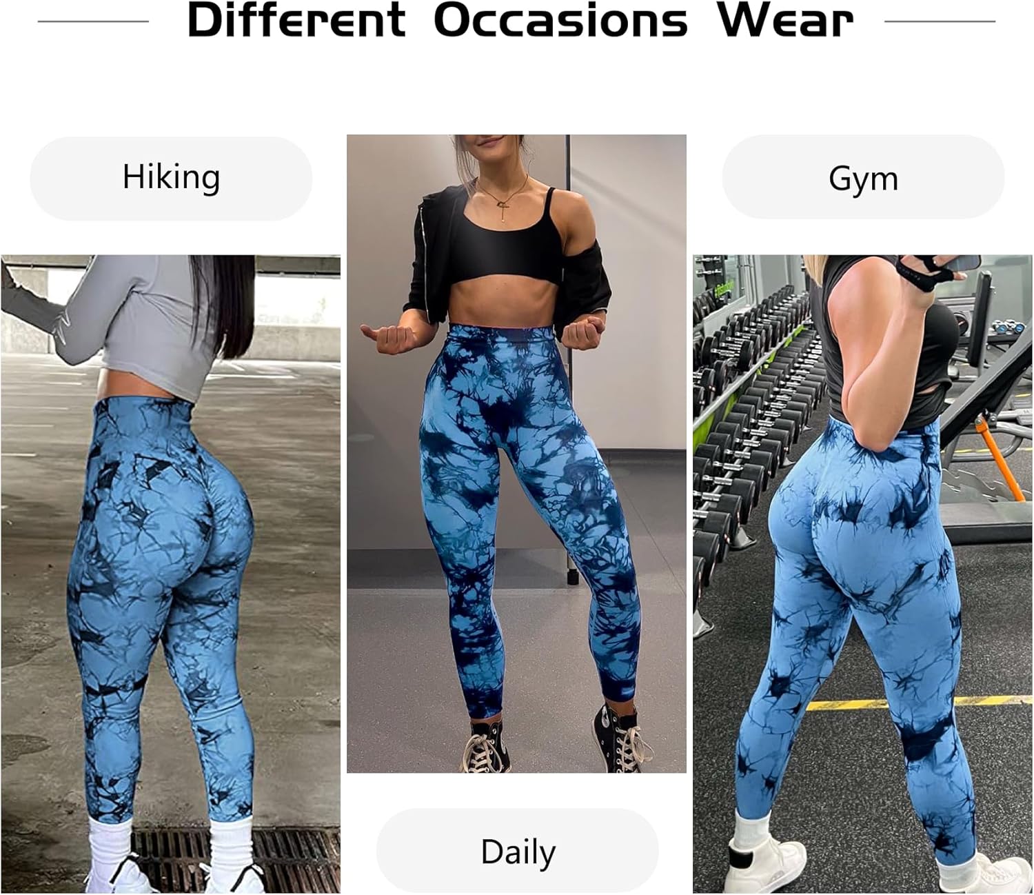 JGS1996 Tie Dye Leggings for Women Tummy Control High Waisted Scrunch Butt Lifting Seamless Workout Yoga Pants - Image 5