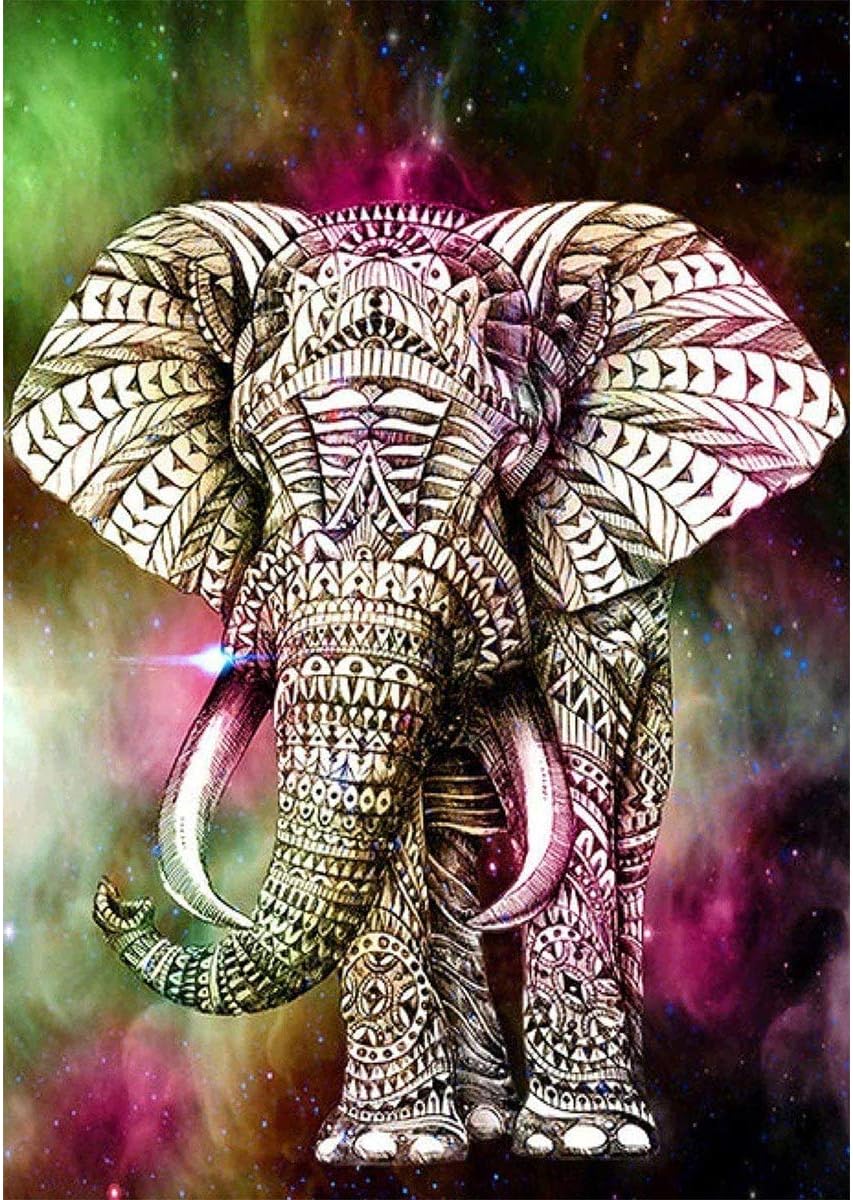 AIRDEA DIY 5D Diamond Painting Elephant Kits for Adults Beginners Round Full Drill Animal Diamond Painting Kits Elephant Diamond Art Gem Painting by Number Kits for Home Wall Decor 11.8 x 15.7 inch