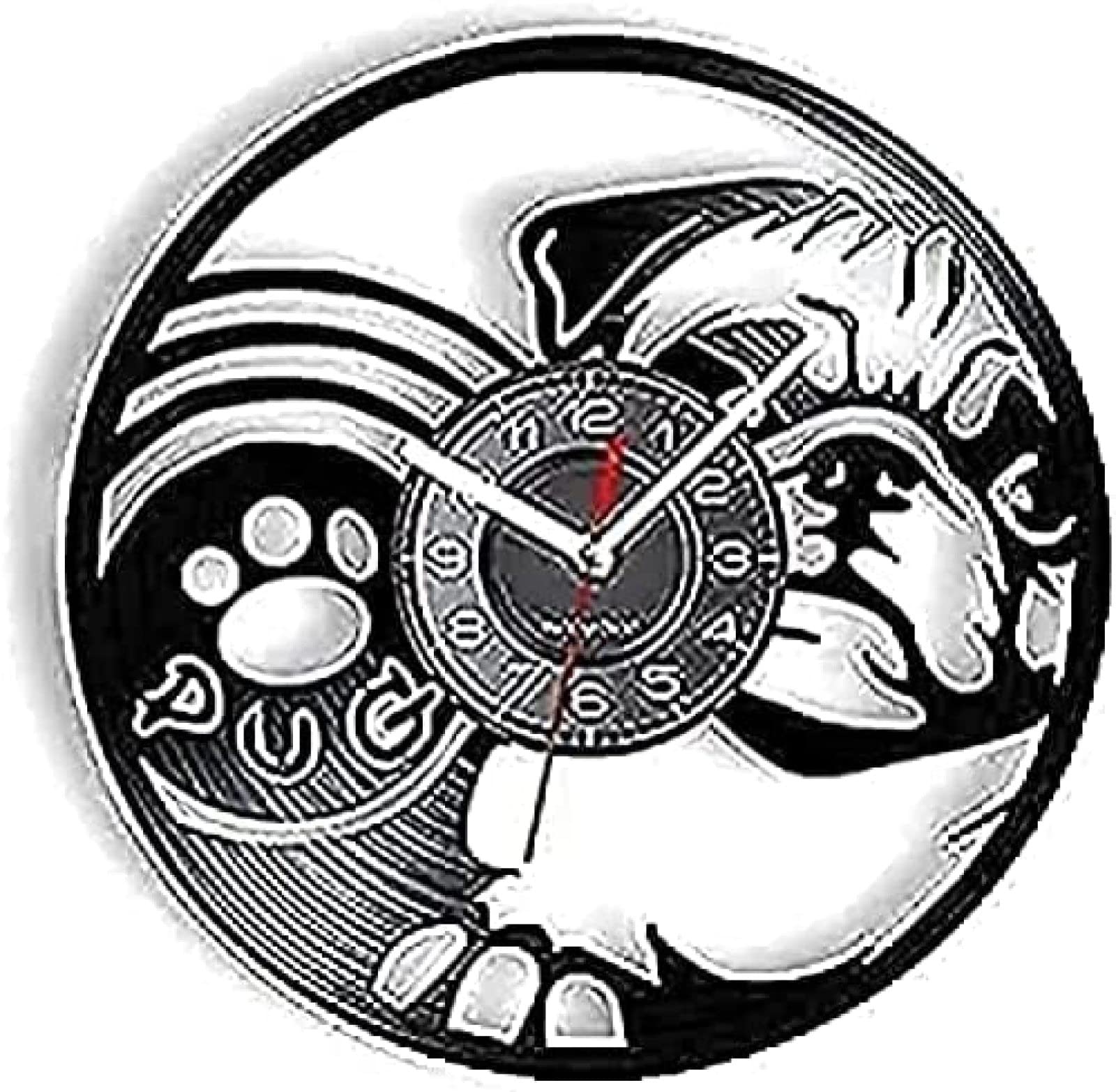 Horloge chien carlin silencieuse pour supprimer le tic-tac en chambre