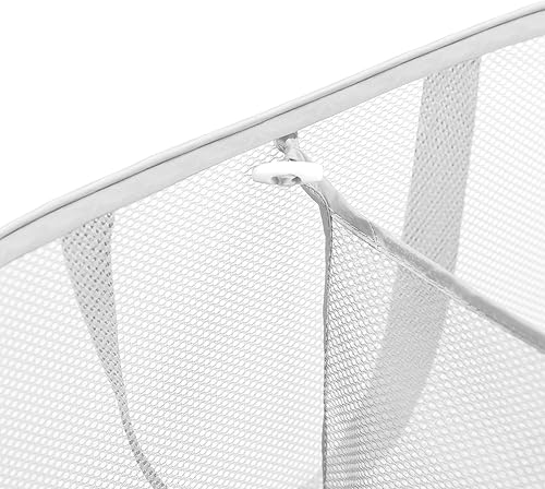 Miniatura 8 de Cesta de lavandería emergente, dos compartimentos, material de malla duradera, se pliega para almacenamiento, asas fáciles de transportar. Los