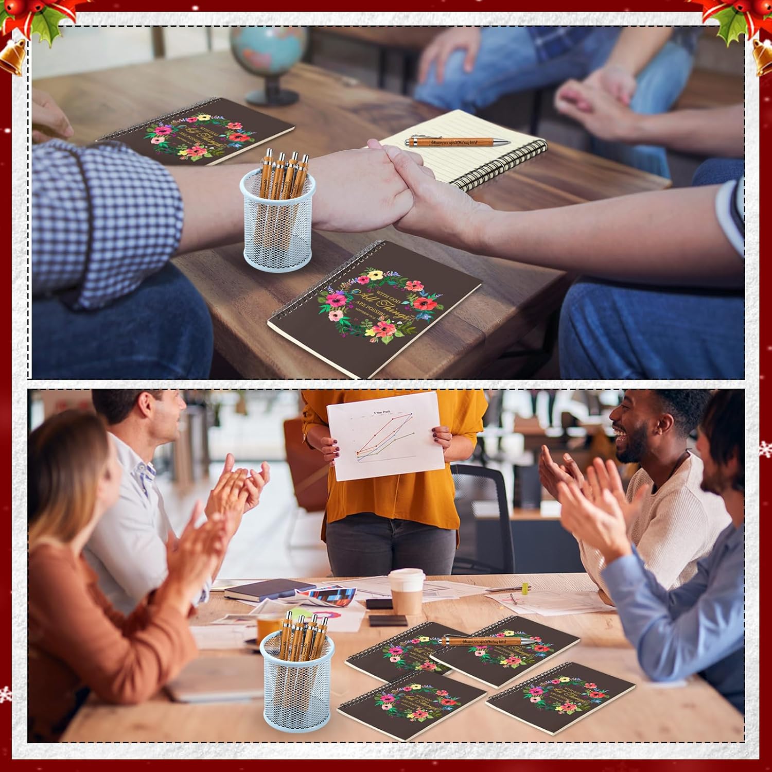 Resurhang 50 Sets Christian Gifts Bulk Prayer Journal with Bible Verse Pen and Inspirational Notepad Church Favor in Bulk for Staff, Teacher, Pastor, Thanksgiving Christmas Family Gifts (5.5 x 8.3 in)