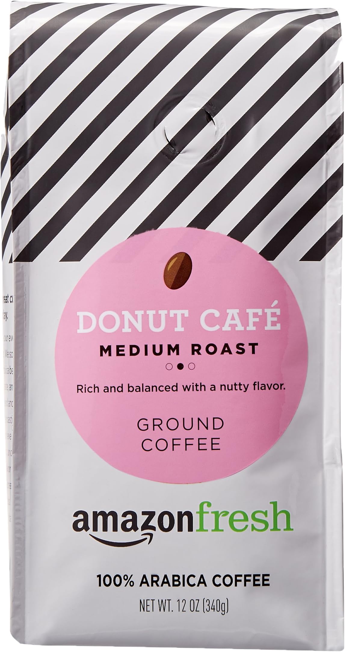 AmazonFresh Donut Cafe Ground Coffee, Medium Roast, 12 Ounce (Pack of 1)