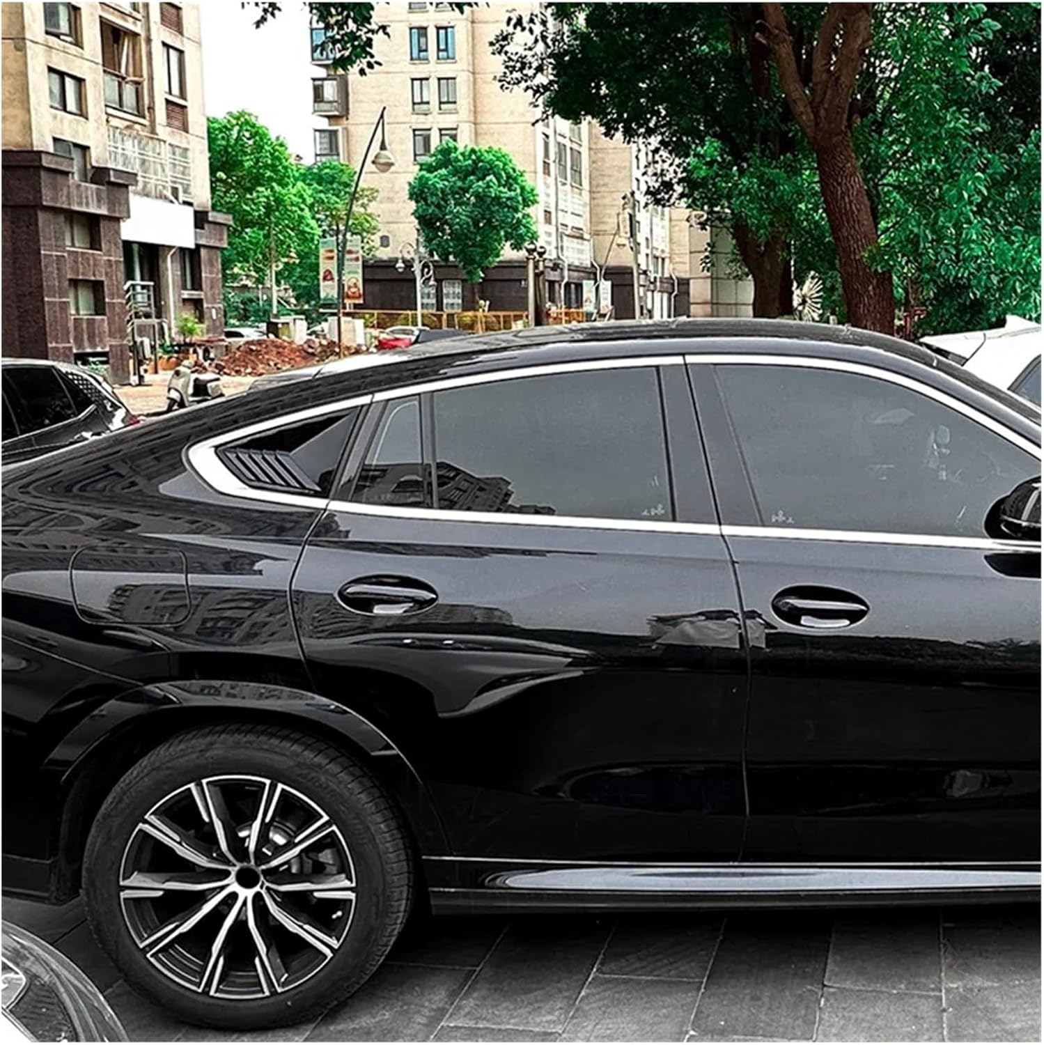 Compatible with BMW X6 G06 2019-2025 Rear Window Side Vent Shutter Louver Cover Trim Rear Triangle Window Shade Accessories