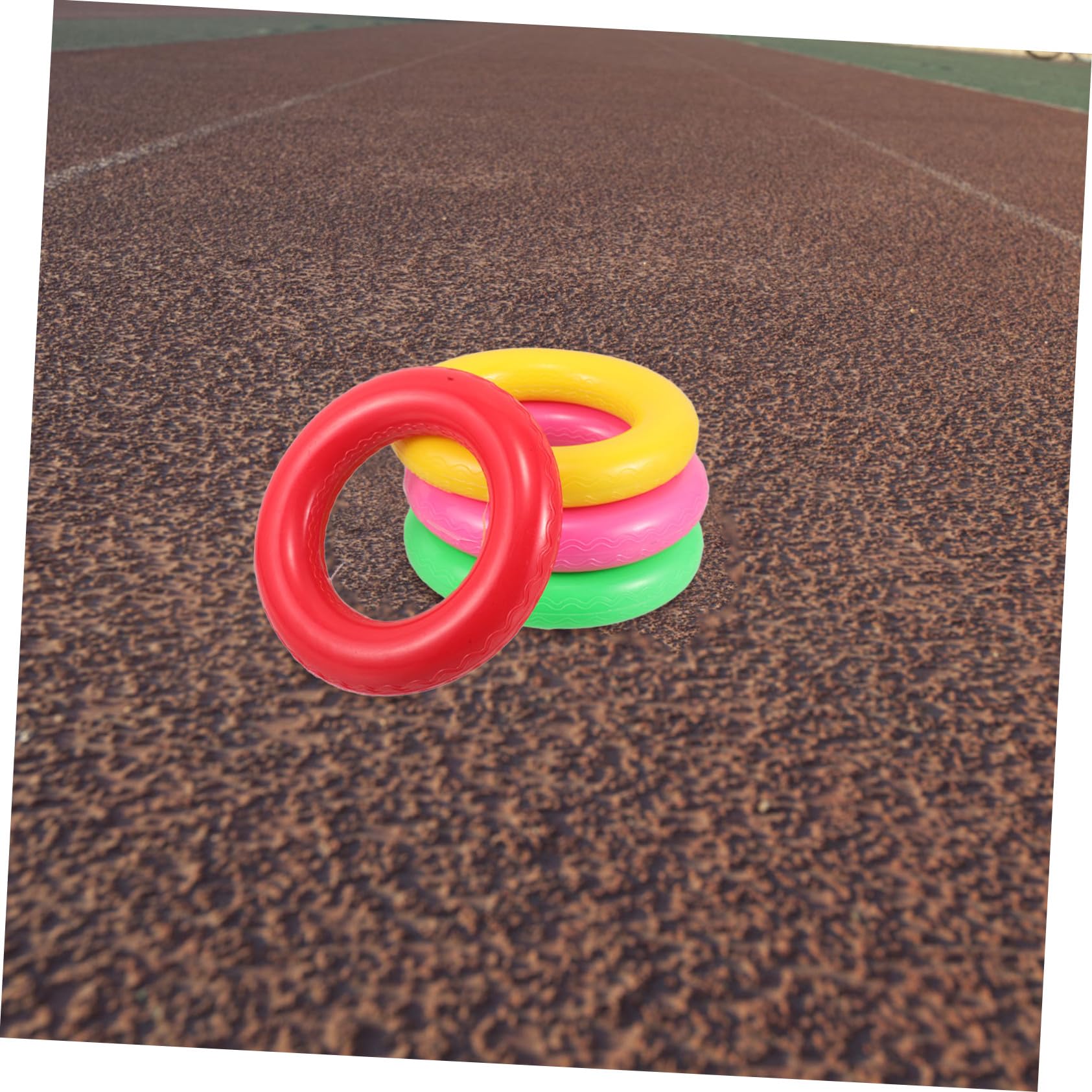 Jeu de Lancer D'anneaux Sportif en Latex 4 Pièces pour Garçon et Filles Sécurisés, Améliore la Coordination, pour Activités en Plein Air et Fêtes de Carnaval