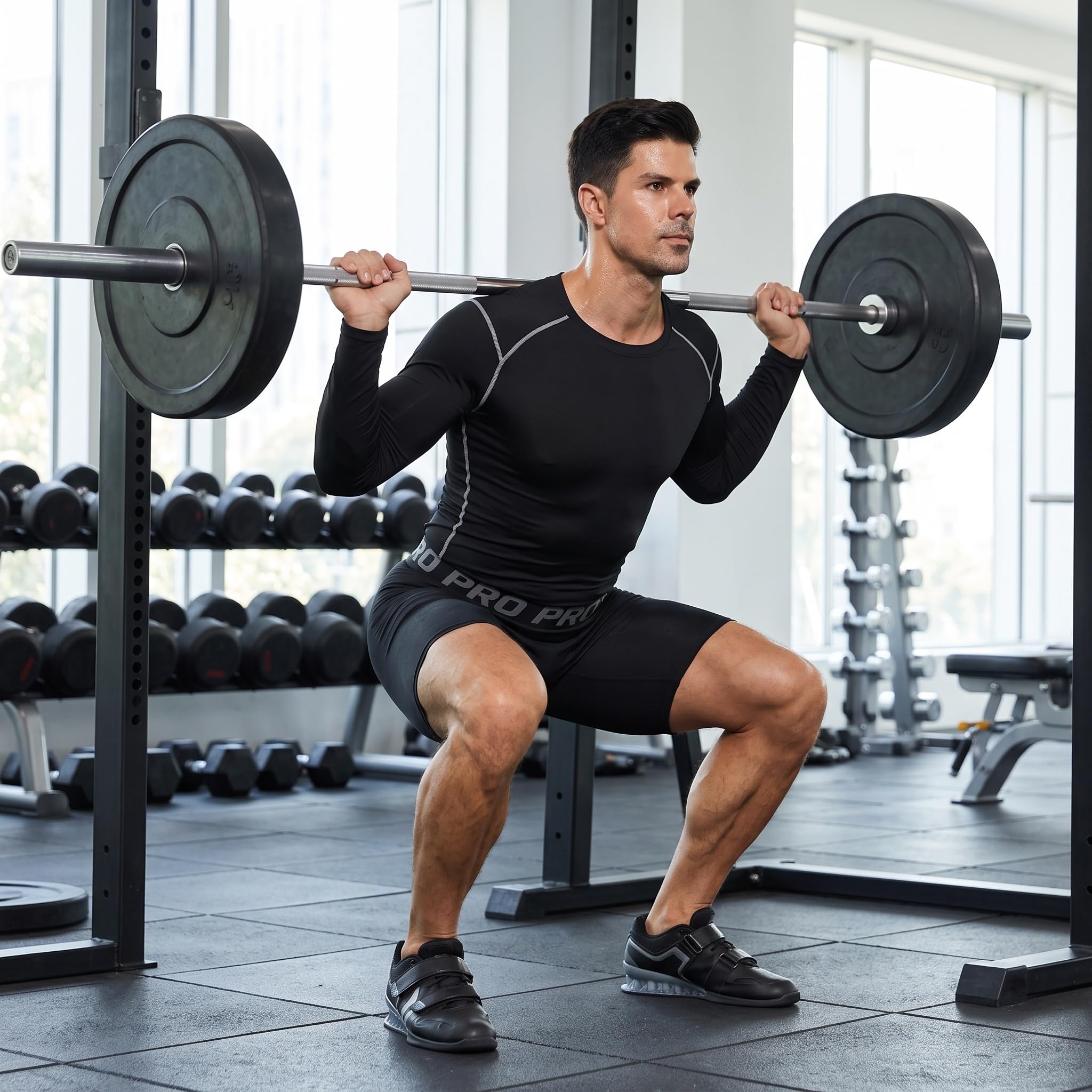 LANBAOSI 3 Pezzi Pantaloncini Compressione Uomo Pantaloncini Boxer Sportivi per Corsa Palestra Allenamento Sportivi Attillati ad Asciugatura Rapida e Traspiranti