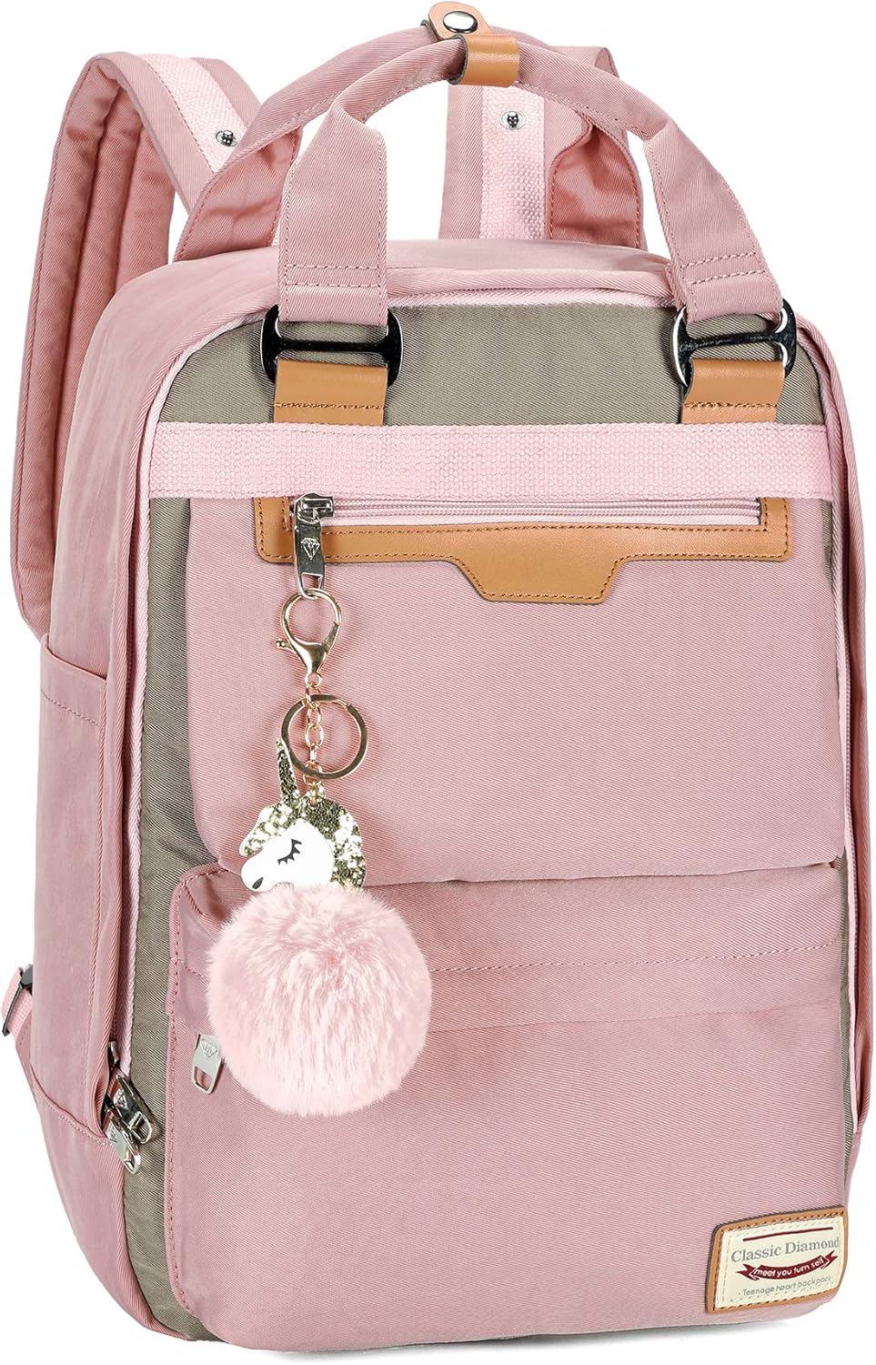 80% Off Discount Backpack Purse for Women Waterproof Girls Bookbags Elementary School College Laptop Bag (Large, Pink)