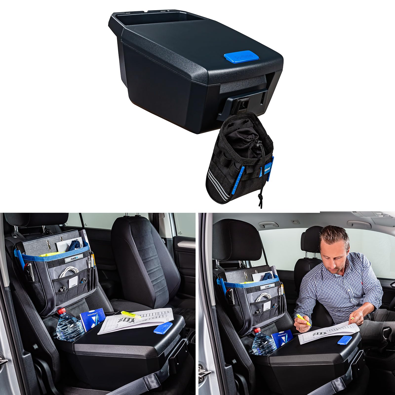 Sortimo AutoAssistent + Office Organizer – Set nero/blu/grigio