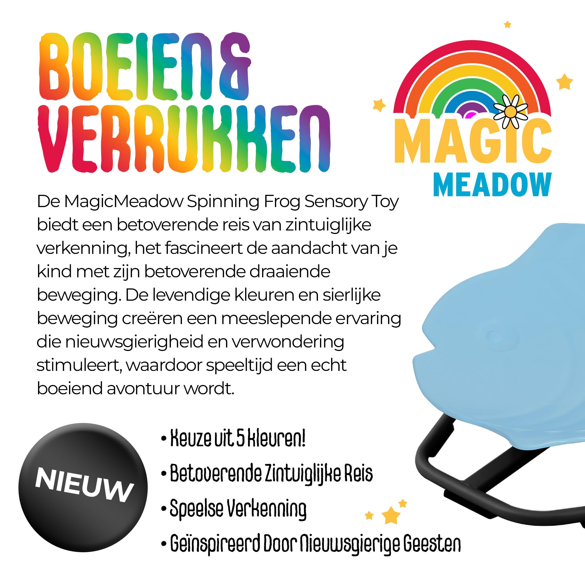 MagicMeadow Spinner Vis Speelgoed | Autisme Sensoren Uitrusting | 360