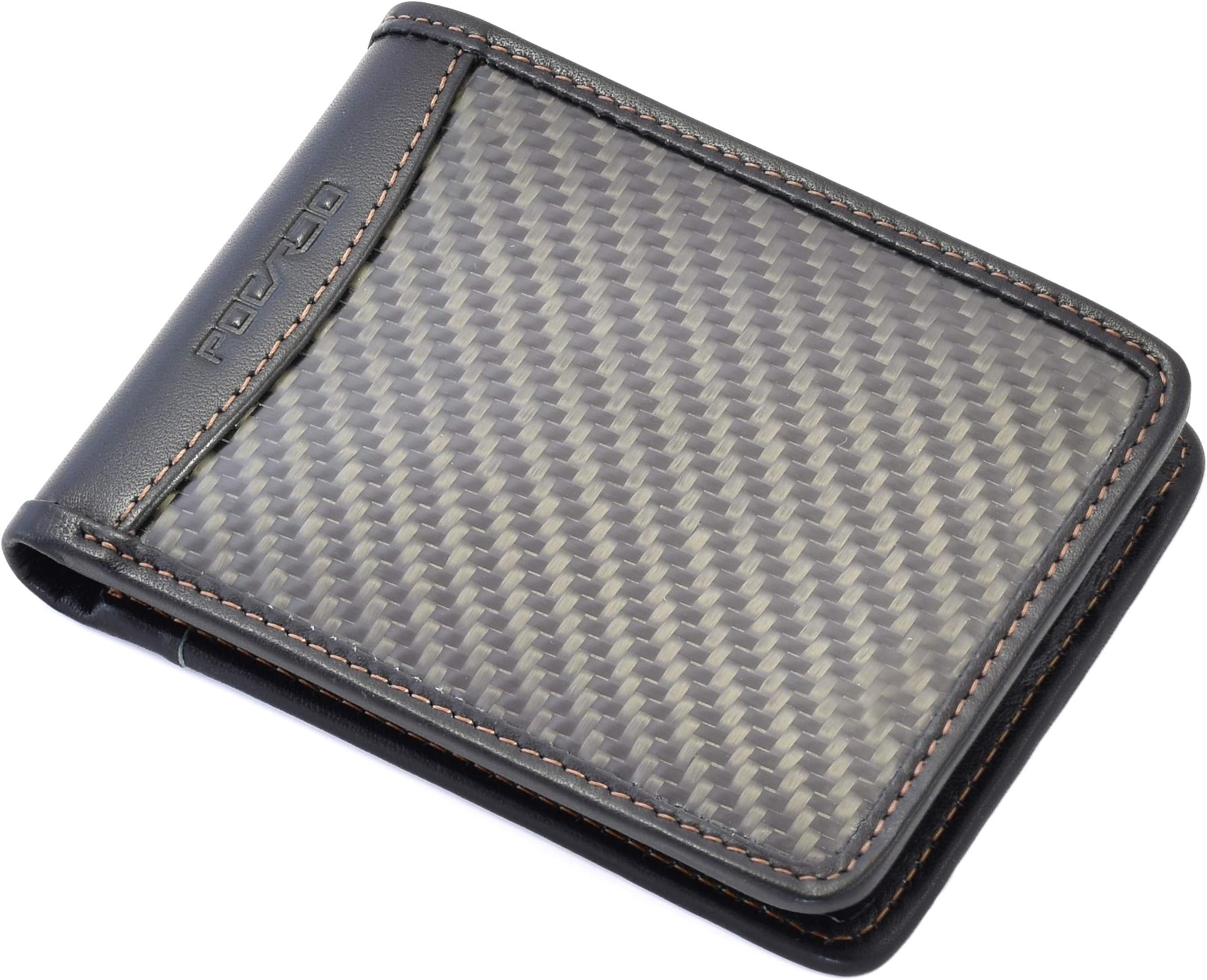POCARDOPremium Mens Wallet | Carbon Fibre & Black Leather | Compact Size 4.4 x 3.6 inches Exclusive (with Coin Pocket)
