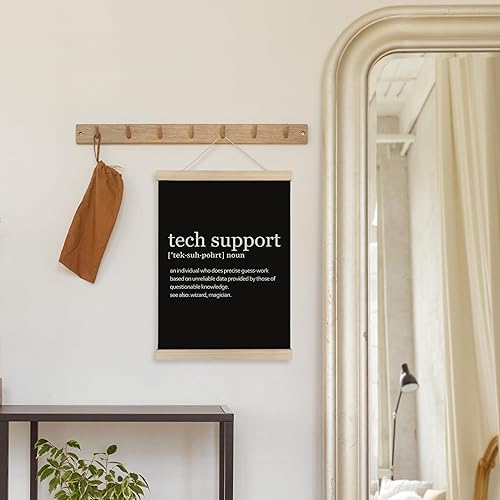 Miniatura 4 de HRQKO Tech Support Definition - Marco para colgar pósteres, arte de pared moderno y minimalista con marcos de madera, regalos de soporte técnico