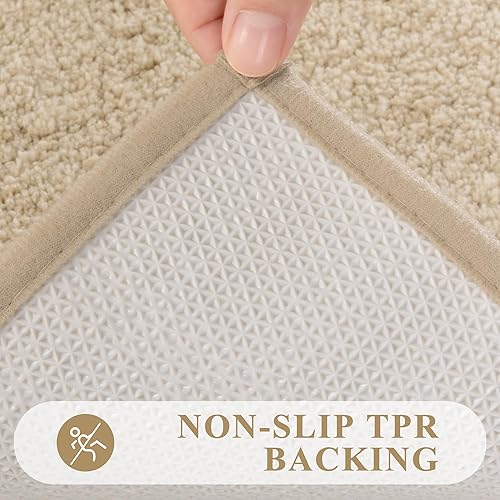 Miniatura 5 de Pauwer Bathroom Rugs Sets 3 Piece Bathroom Shower Rugs with U-Shaped Contour Toilet Mat Absorbent Microfiber Plush Bath Mats Non Slip Bath Rug