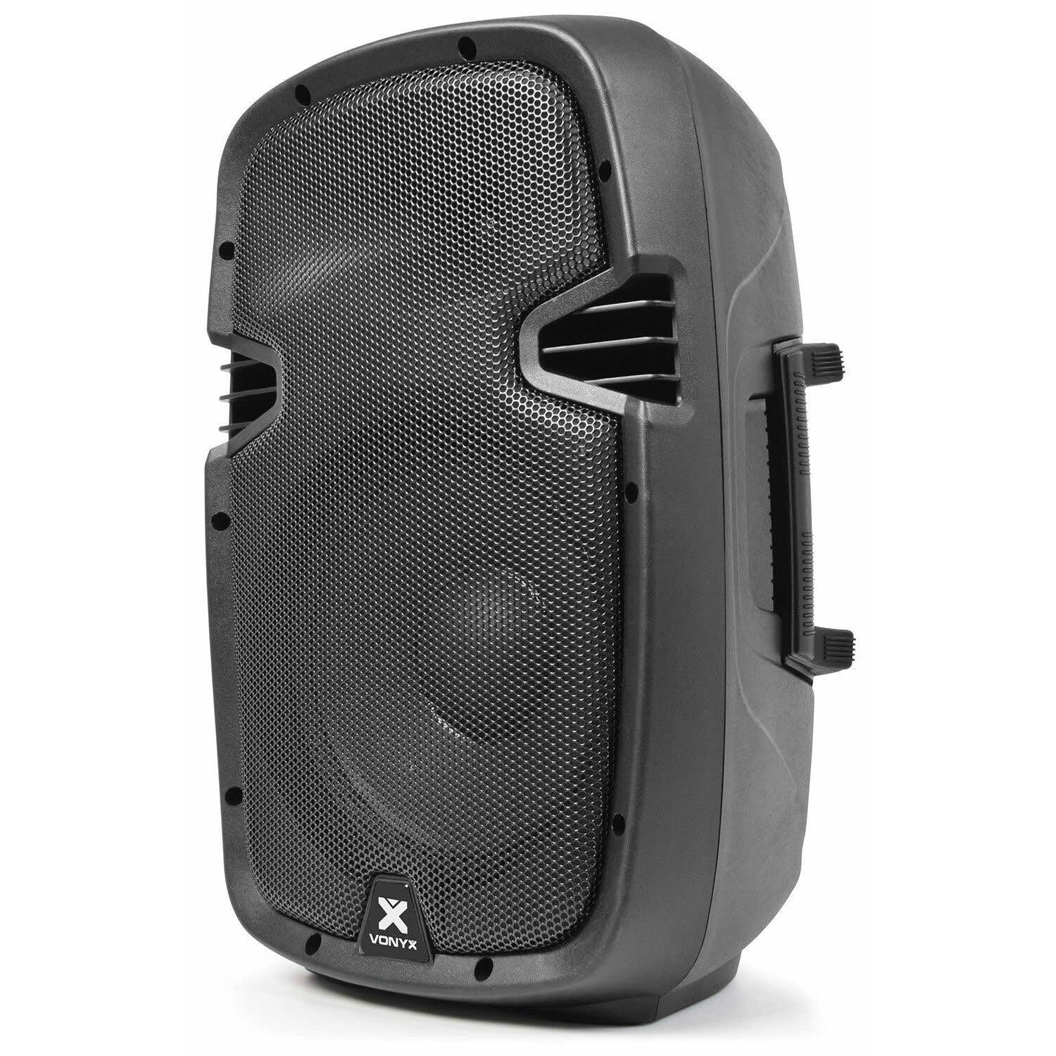 VONYX SPJ-1000AD Enceinte Active 10" 400 Watts, Enceinte Amplifiée, Sonorisation Professionnelle, Boitier ABS Solide, Haut-Parleur Mobile, Woofer 10 Pouces, Entrée Ligne Micro